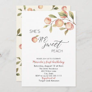 Elegant Little Peach Watercolor Baby Shower Invitation