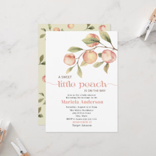 Elegant Little Peach Watercolor Baby Shower Invitation