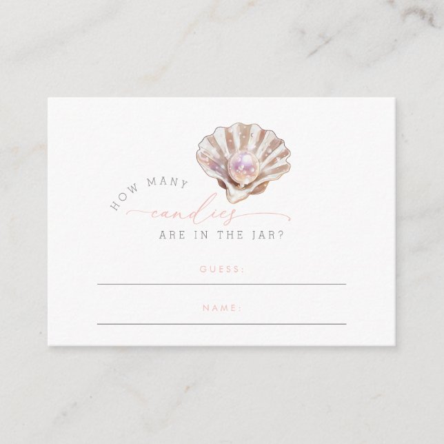 Elegant Little Pearl How Many Candies Baby Shower Enclosure Card (Front)