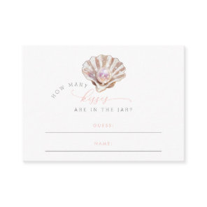 Elegant Little Pearl How Many Kisses Baby Shower Enclosure Card