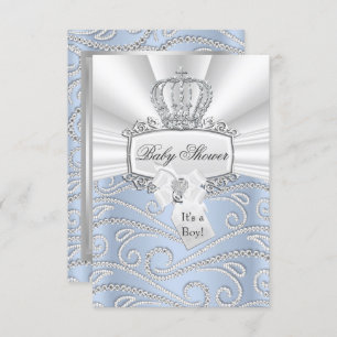 Elegant Little Prince Diamond Baby Shower Invite