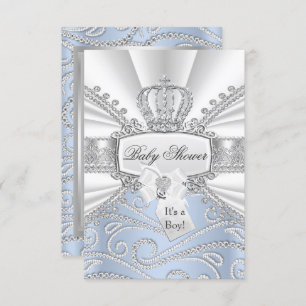 Elegant Little Prince Diamond Baby Shower Invite