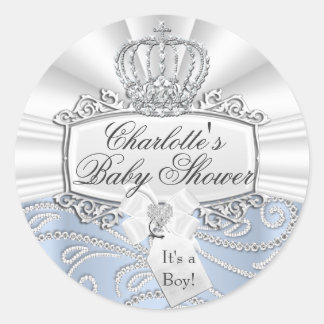 Elegant Little Prince Diamond Baby Shower Sticker