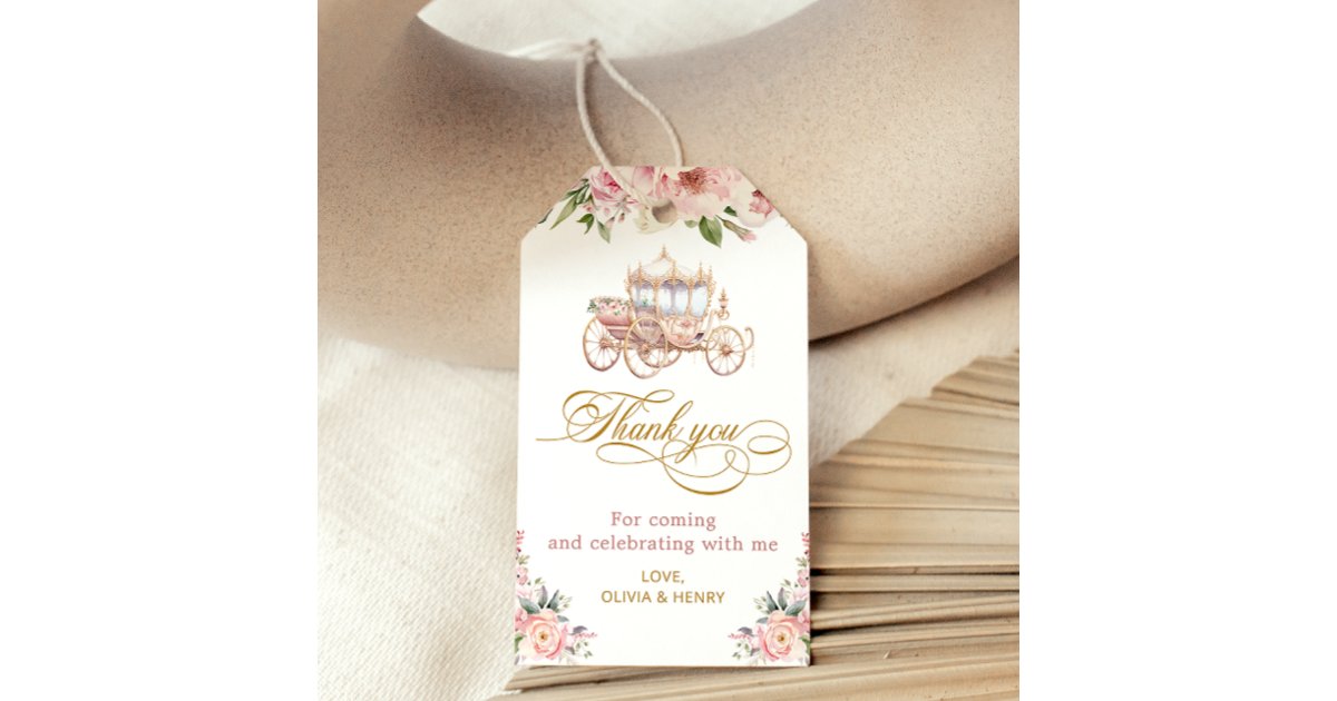 Elegant Little Princess Baby Shower Thank You Gift Tags | Zazzle