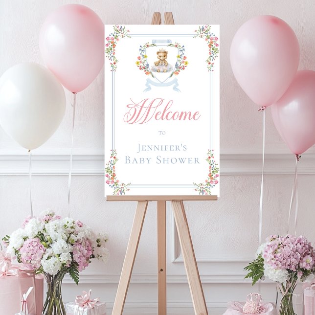 Elegant Little Princess Bear Baby Shower Welcome Foam Board (Creator Uploaded)