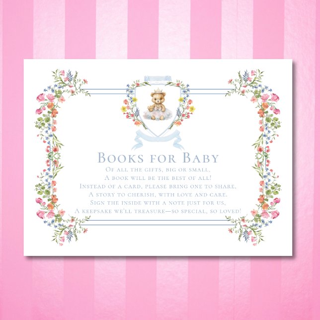 Elegant Little Princess Bear Royal Baby Shower Enclosure Card (Creator Uploaded)