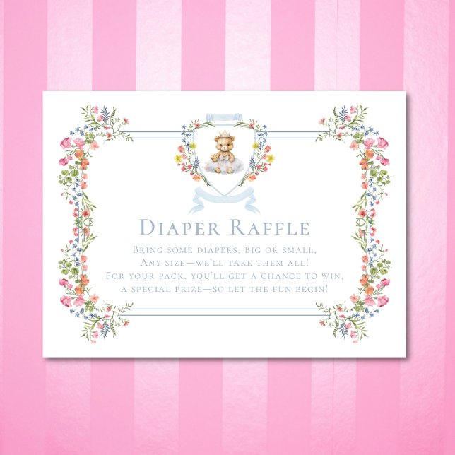 Elegant Little Princess Bear Royal Baby Shower Enclosure Card (Creator Uploaded)