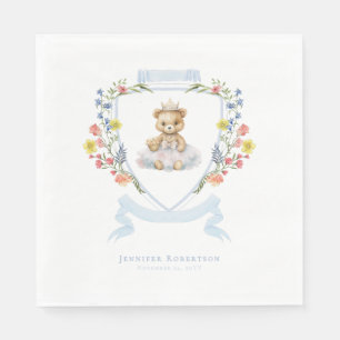 Elegant Little Princess Bear Royal Baby Shower Napkins