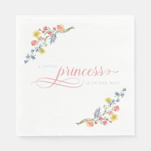 Elegant Little Princess Bear Royal Baby Shower Napkins