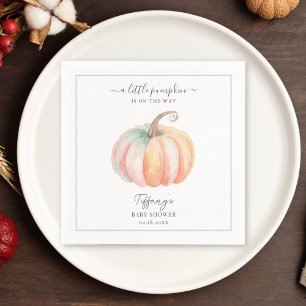 Elegant Little Pumpkin is On The Way Baby Shower Napkins