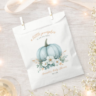 Elegant Little Pumpkin on His Way Boy Baby Shower Favor Bag
