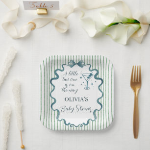 Elegant Little Tini One Blue Baby Shower Paper Plates