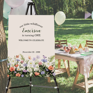 Elegant Little Wildflower 1st Birthday Party Foam Board