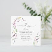 Elegant Little Wildflower Script Girl Baby Shower Invitation (Standing Front)