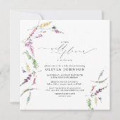 Elegant Little Wildflower Script Girl Baby Shower Invitation (Front)