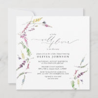 Elegant Little Wildflower Script Girl Baby Shower Invitation