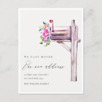 Elegant Lively Pink Floral Mailbox We have Moved