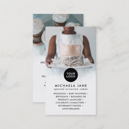 Elegant Logo 2 Photos Services  Social Media Business Card