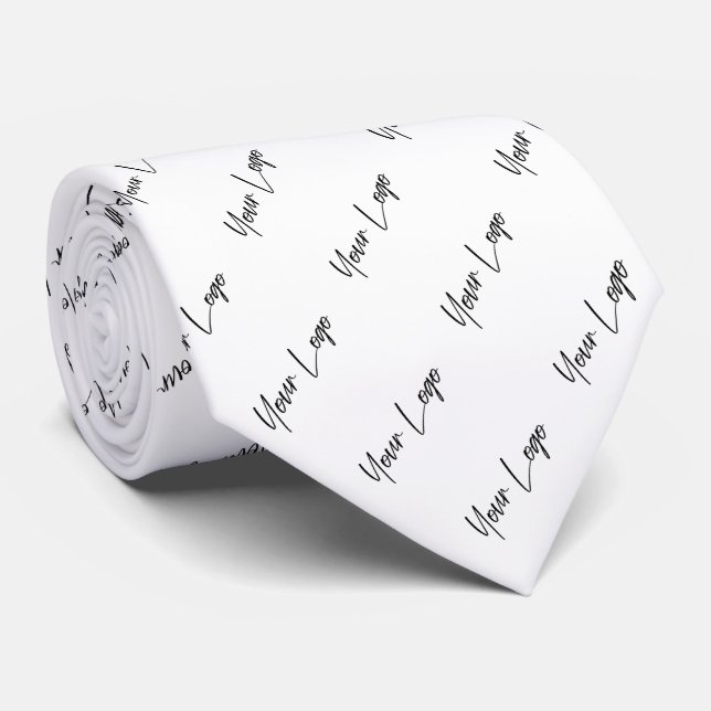 Elegant Logo Branded Neck Tie (Rolled)