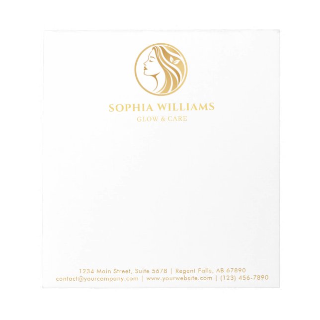 Elegant Logo Branding Office Memo Pad notepad (Front)