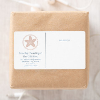 Elegant Logo Coastal Boutique Business Shipping Label