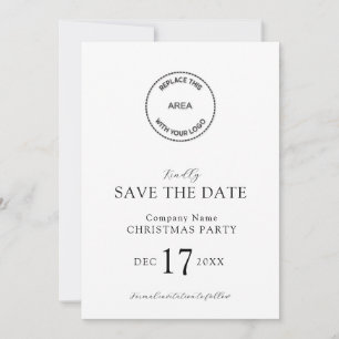 Elegant Logo Company Christmas Party Save the Date Invitation