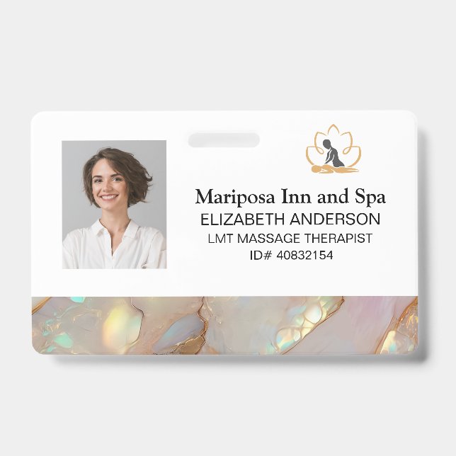 Elegant Logo Corporate Photo Employee Badge (Front)