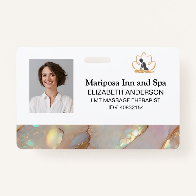 Elegant Logo Corporate Photo Employee Badge (Front)
