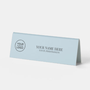 Elegant Logo Employee Name, Profession Table Tent