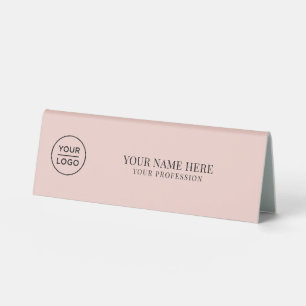 Elegant Logo Employee Name, Profession Table Tent