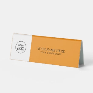 Elegant Logo Employee Name, Profession Table Tent