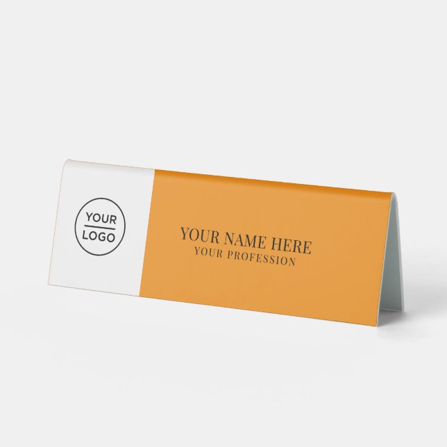 Elegant Logo Employee Name, Profession Table Tent (Front)