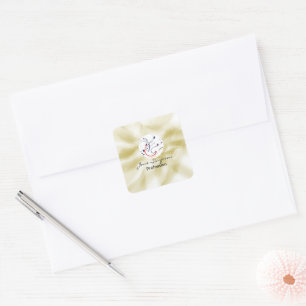 Elegant Logo Gold Texture Square Sticker
