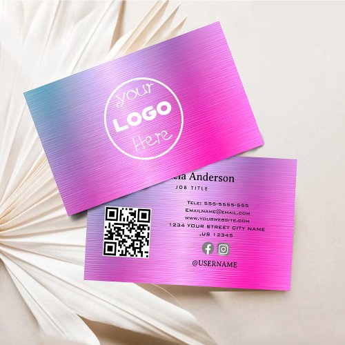 Elegant Logo Holographic Iridescent Ultra Business Card