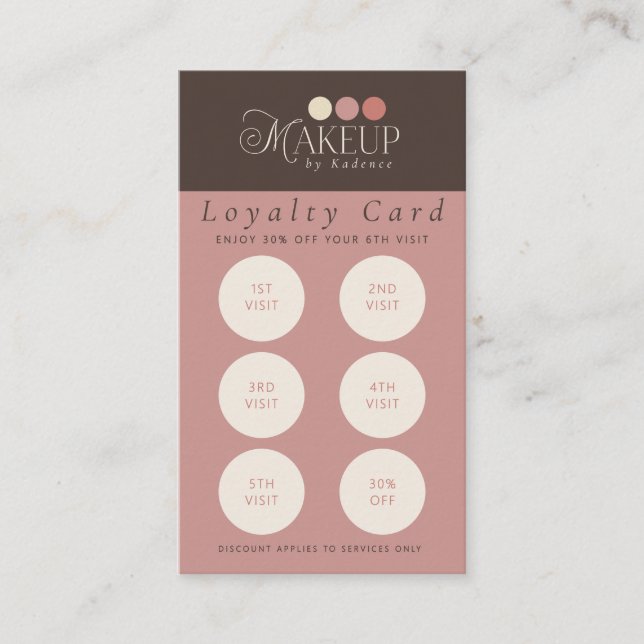 Elegant Logo Makeup Artist Loyalty Card (Front)