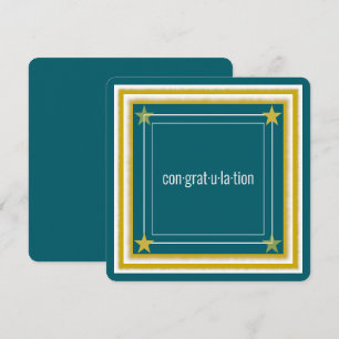 Elegant Logo, Photo and Stars, Teal Congratulation