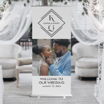 Elegant Logo Wedding Welcome Retractable Banner at Zazzle