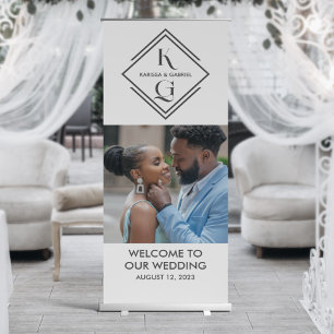 Elegant Logo Wedding Welcome Retractable Banner