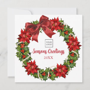 Elegant Logo Wreath Company Holiday Card