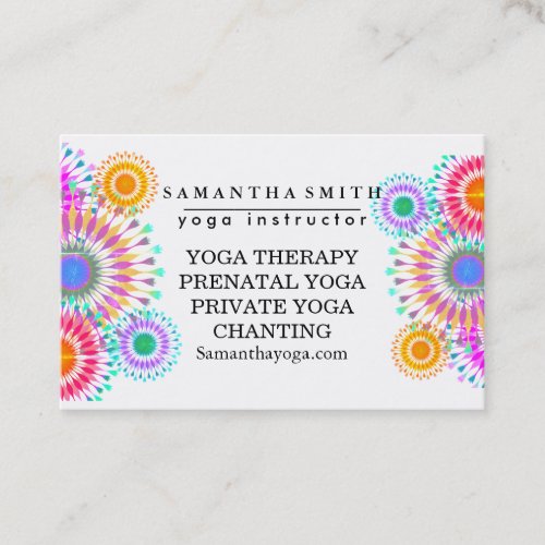 Elegant Logo Yoga Meditation Lotus Flowers Business Card