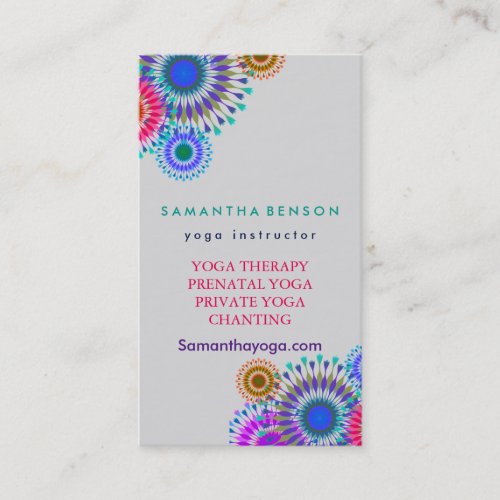 Elegant Logo Yoga Meditation Lotus Flowers Business Card