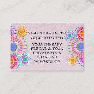 Elegant Logo Yoga Meditation Lotus Flowers Business Card