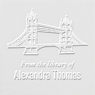 Elegant London Bridge Library Book Name Embosser