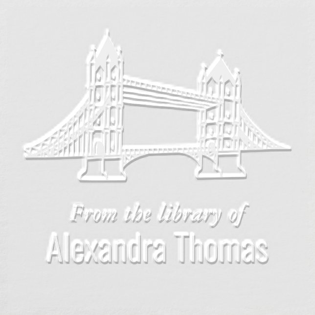 Elegant London Bridge Library Book Name Embosser (Design)