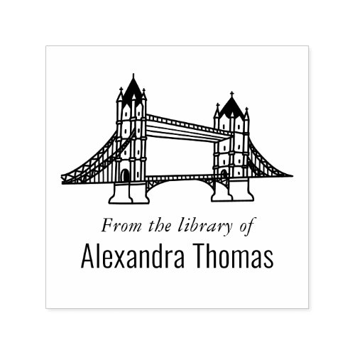 Elegant London Bridge Library Book Name Self_inking Stamp