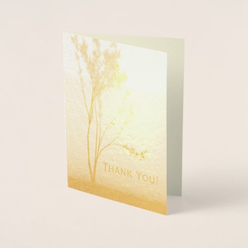 Elegant Lone Tree Thank You Gold Foil Card