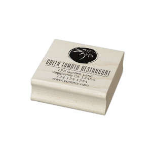 Elegant Long Name Big Custom Logo Return Address Rubber Stamp