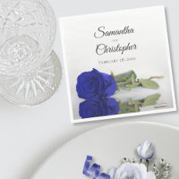 Elegant Long Stemmed Royal Blue Rose Wedding