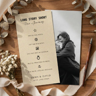 Elegant Long Story Short Romantic Timeline Wedding Save The Date