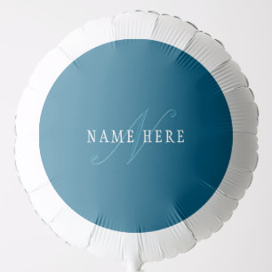 Elegant Looking Monogram Ocean Blue Balloon